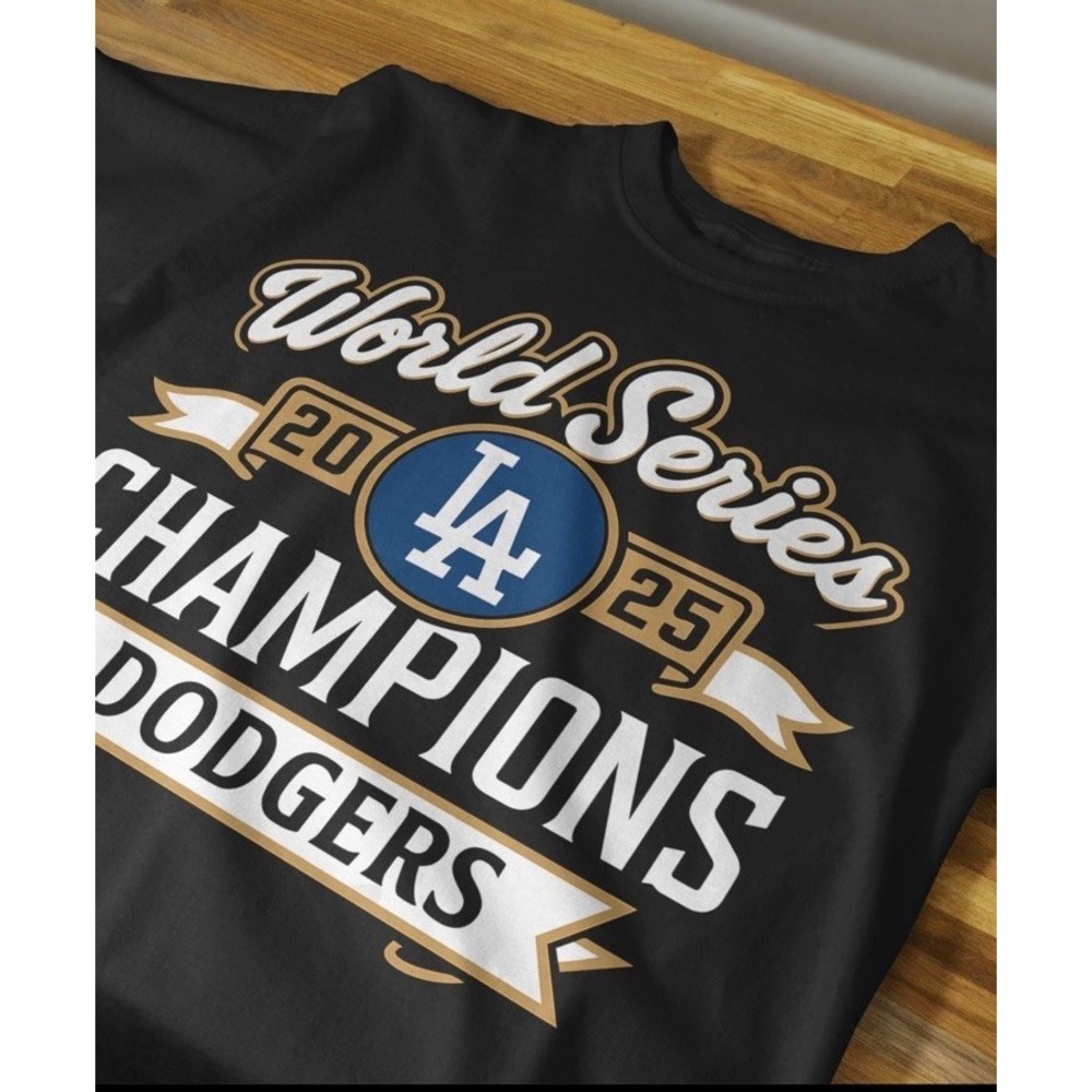Los Angeles Dodgers 2025 World‎ Series T-Shirt Black Unisex XL